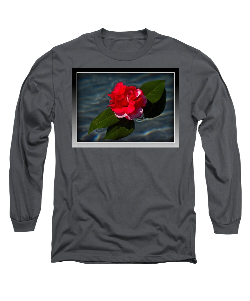 Camellia Long Sleeve T-Shirt featuring the photograph Camellia on Water by Farol Tomson