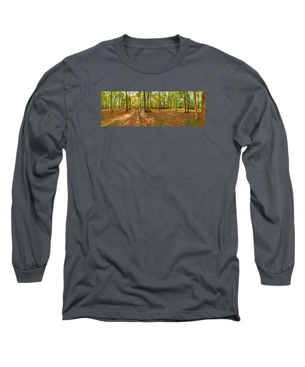 12183 Long Sleeve T-Shirt featuring the photograph Campground Panoramic at FDR State Park by Gordon Elwell