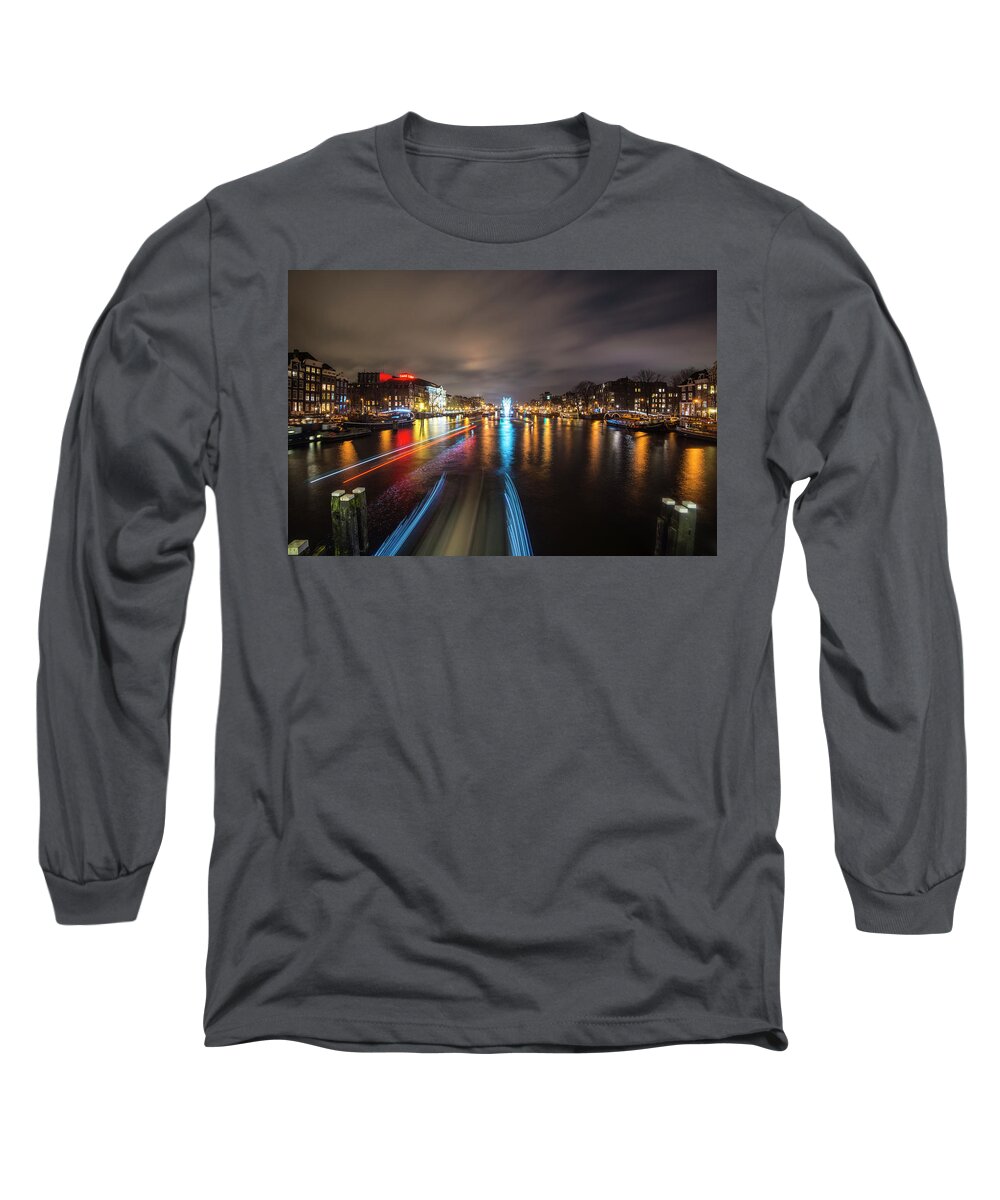 Travel Long Sleeve T-Shirt featuring the photograph Canal Streaking III by Matt Swinden
