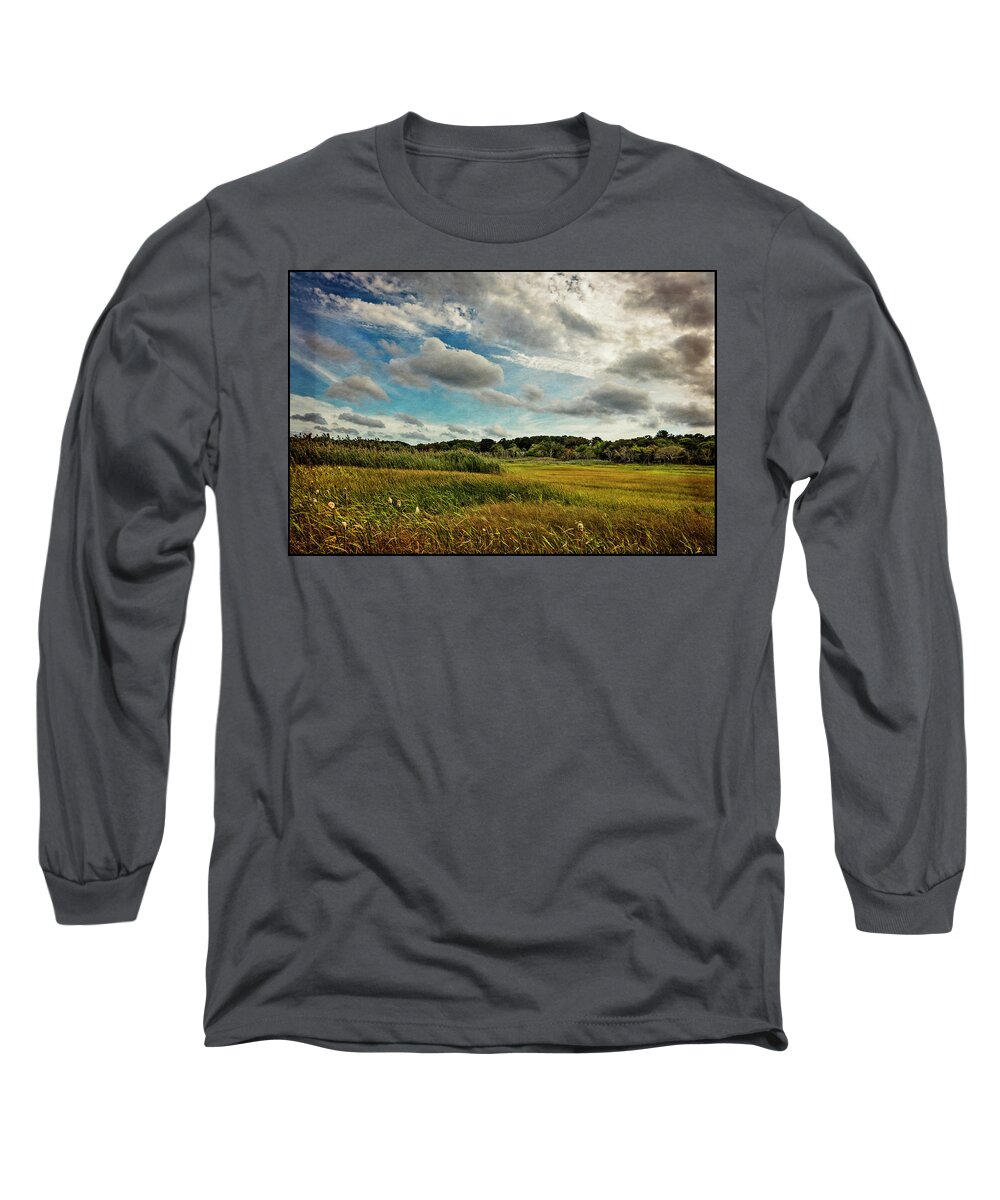 Clouds Long Sleeve T-Shirt featuring the photograph Cape Cod Marsh 2 by Frank Winters