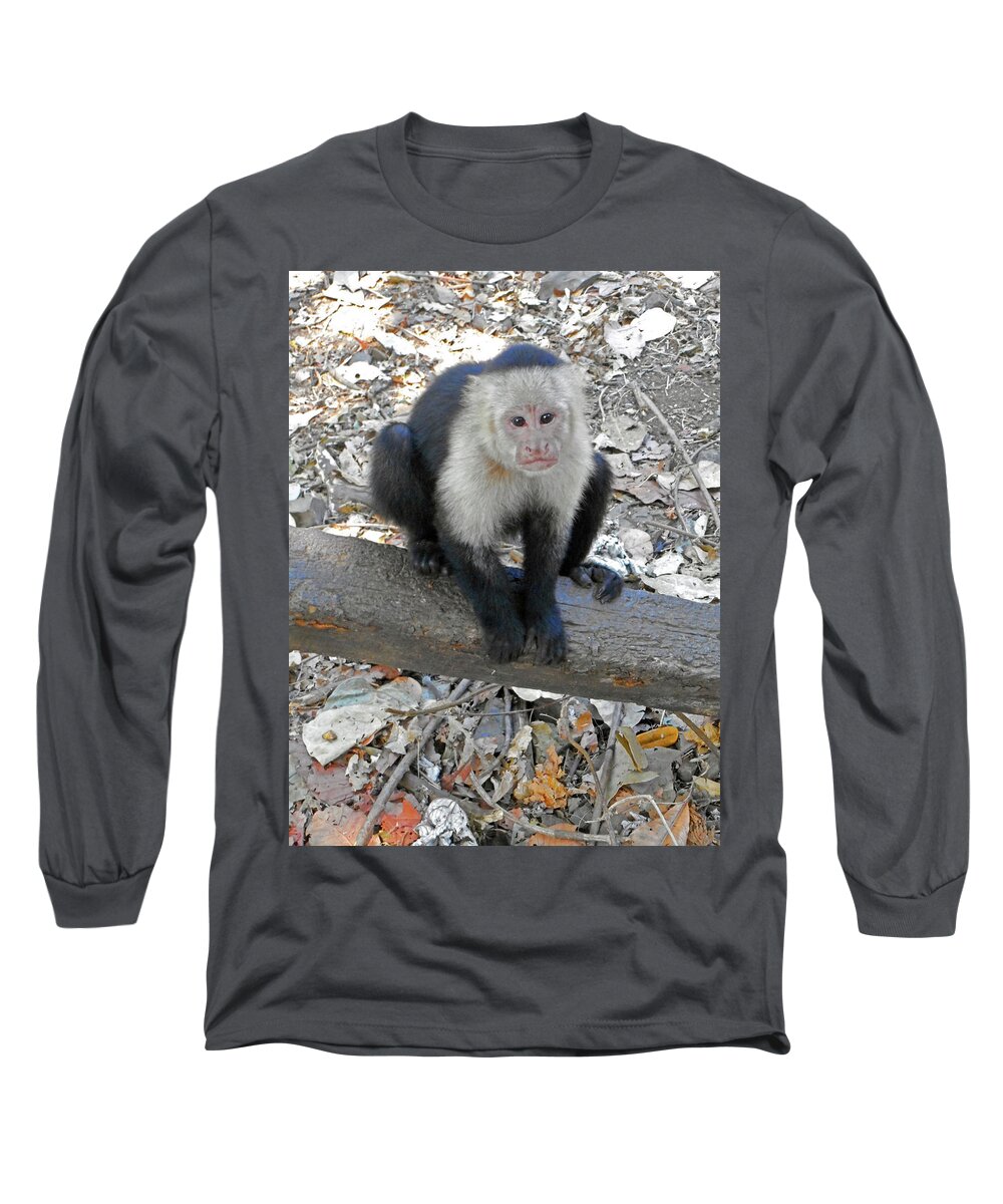 Puntarenas Long Sleeve T-Shirt featuring the photograph Capuchin Monkey 13 by Ron Kandt