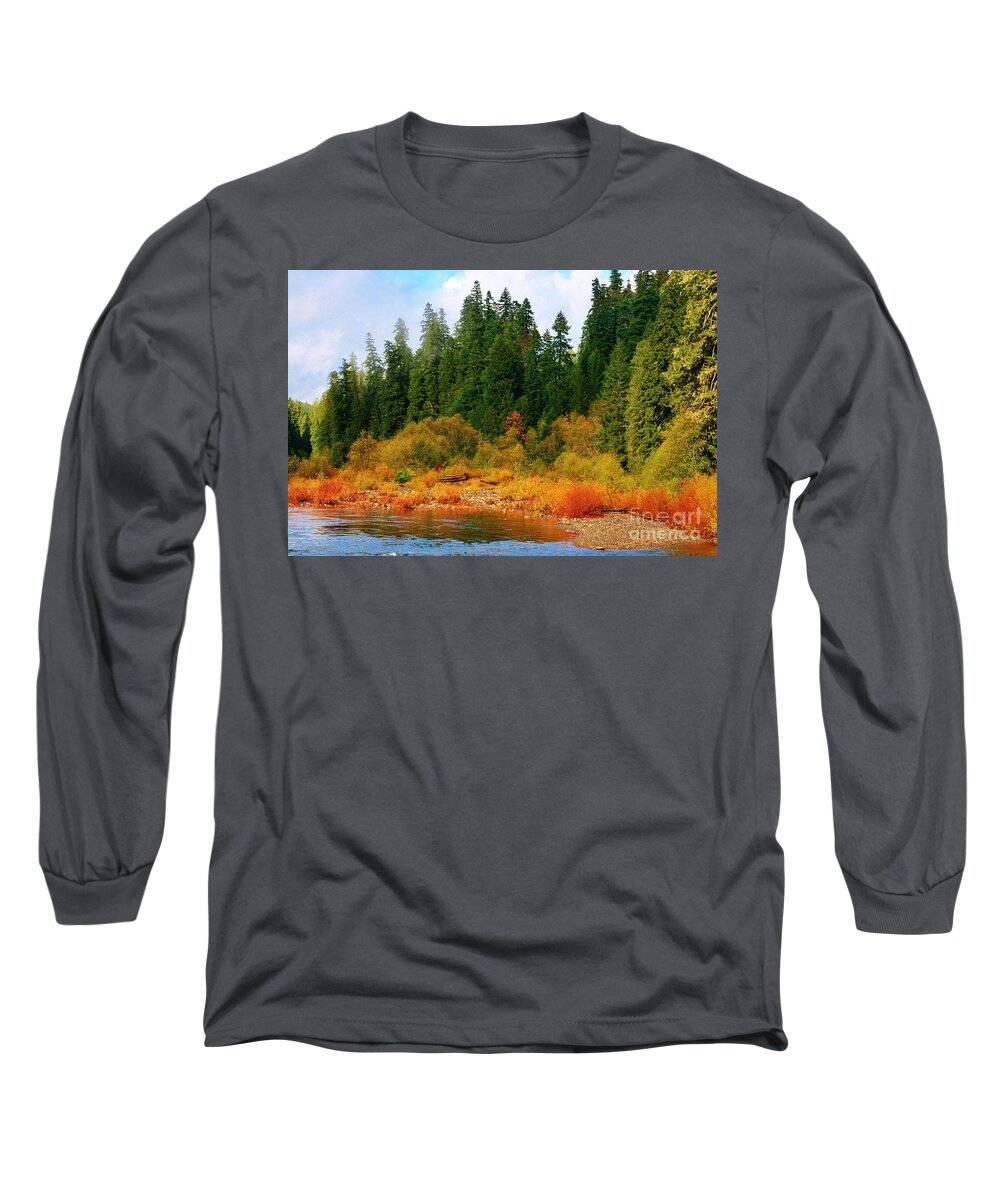 Trees Long Sleeve T-Shirt featuring the photograph Cascade Autumn by Sheila Ping