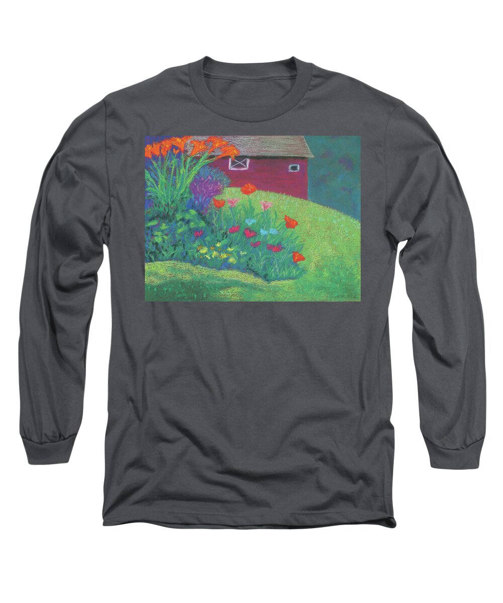 Art Long Sleeve T-Shirt featuring the pastel Celebration by Anne Katzeff