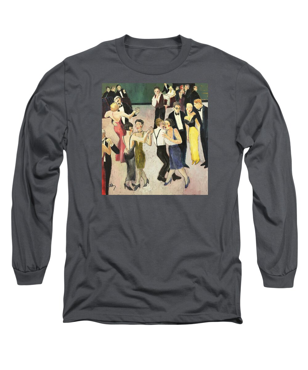 Figures Long Sleeve T-Shirt featuring the painting Charity Ball by Thomas Tribby