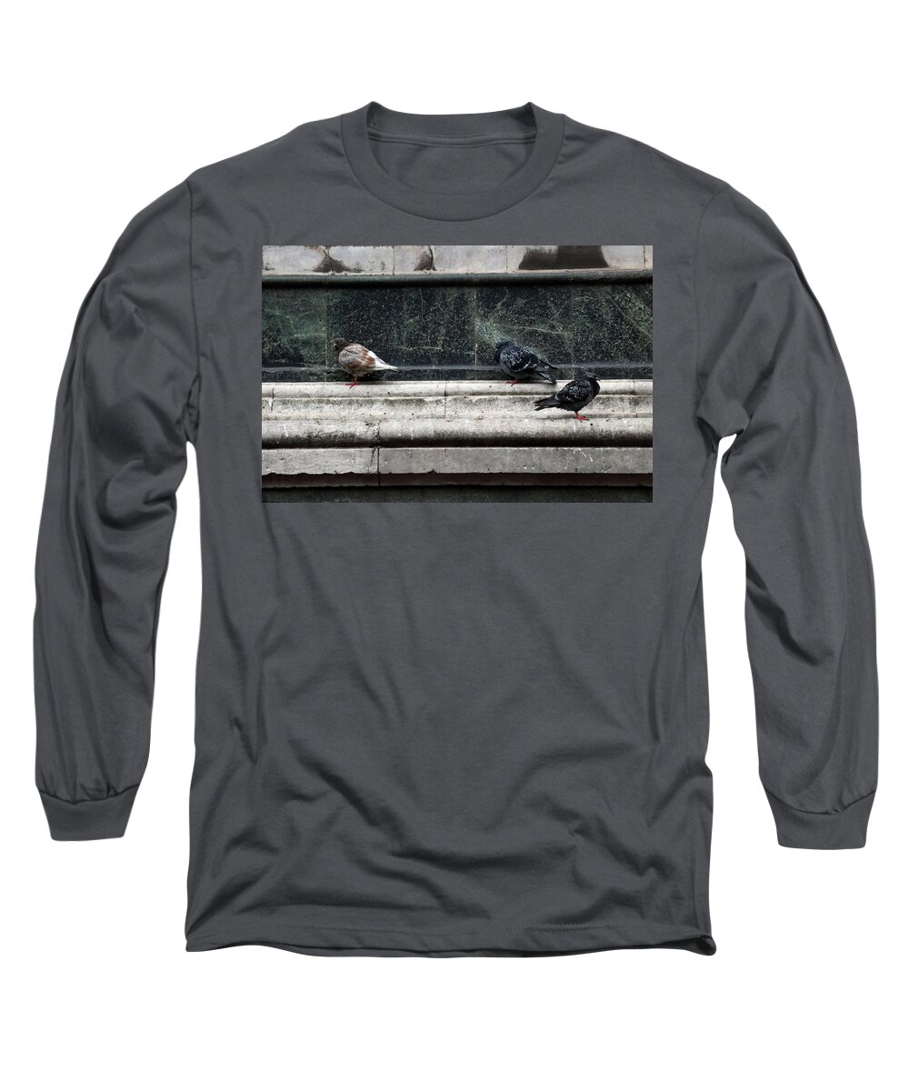 Pidgeon Long Sleeve T-Shirt featuring the photograph Chilly Day Duomo by Laura Davis