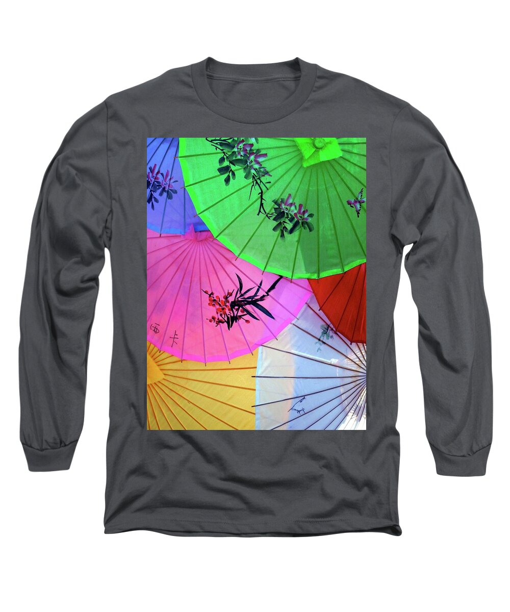 Parasols Long Sleeve T-Shirt featuring the photograph Chinese Parasols by Nora Martinez