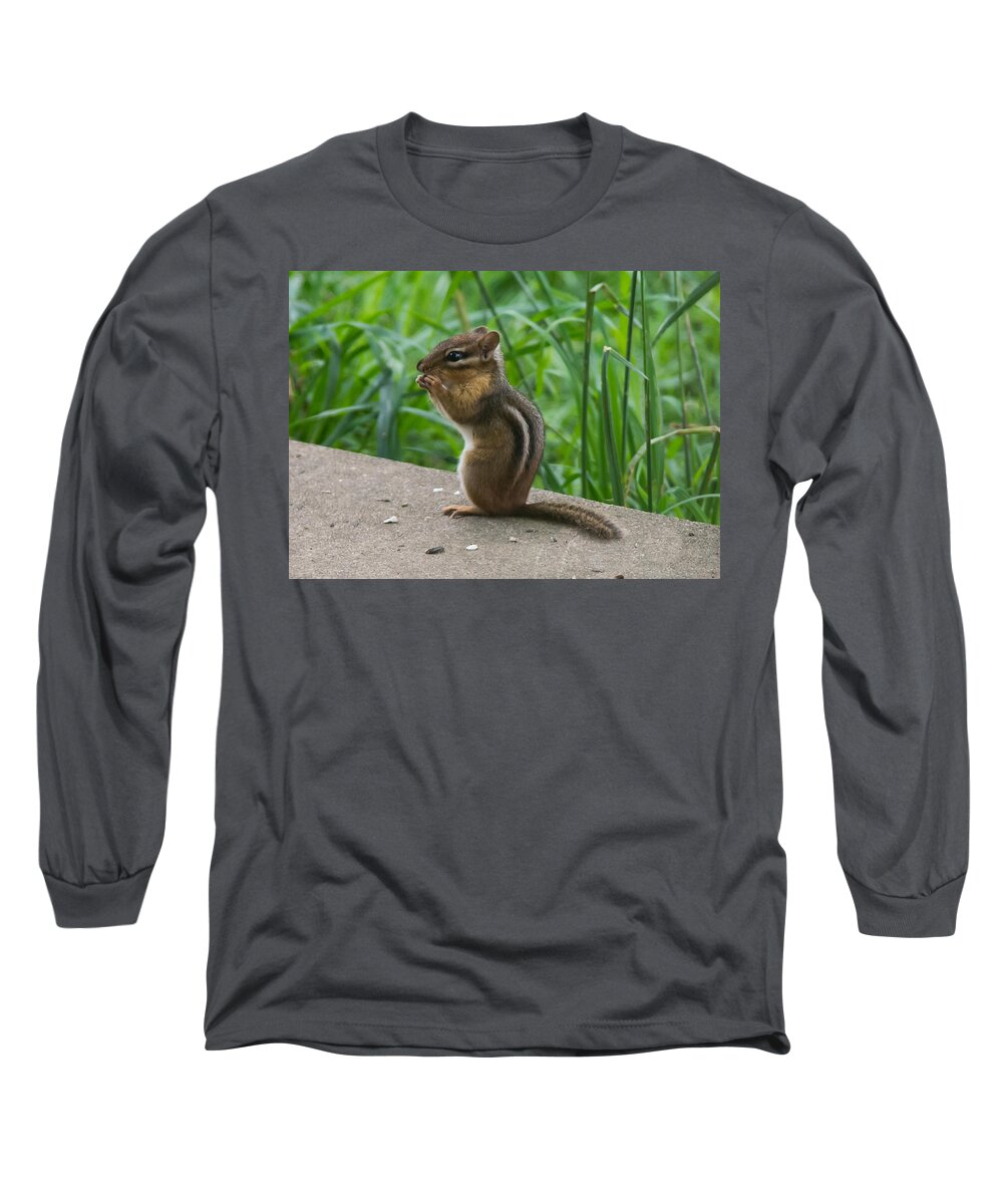 Chipmunk Long Sleeve T-Shirt featuring the photograph Chipmunk by Holden The Moment