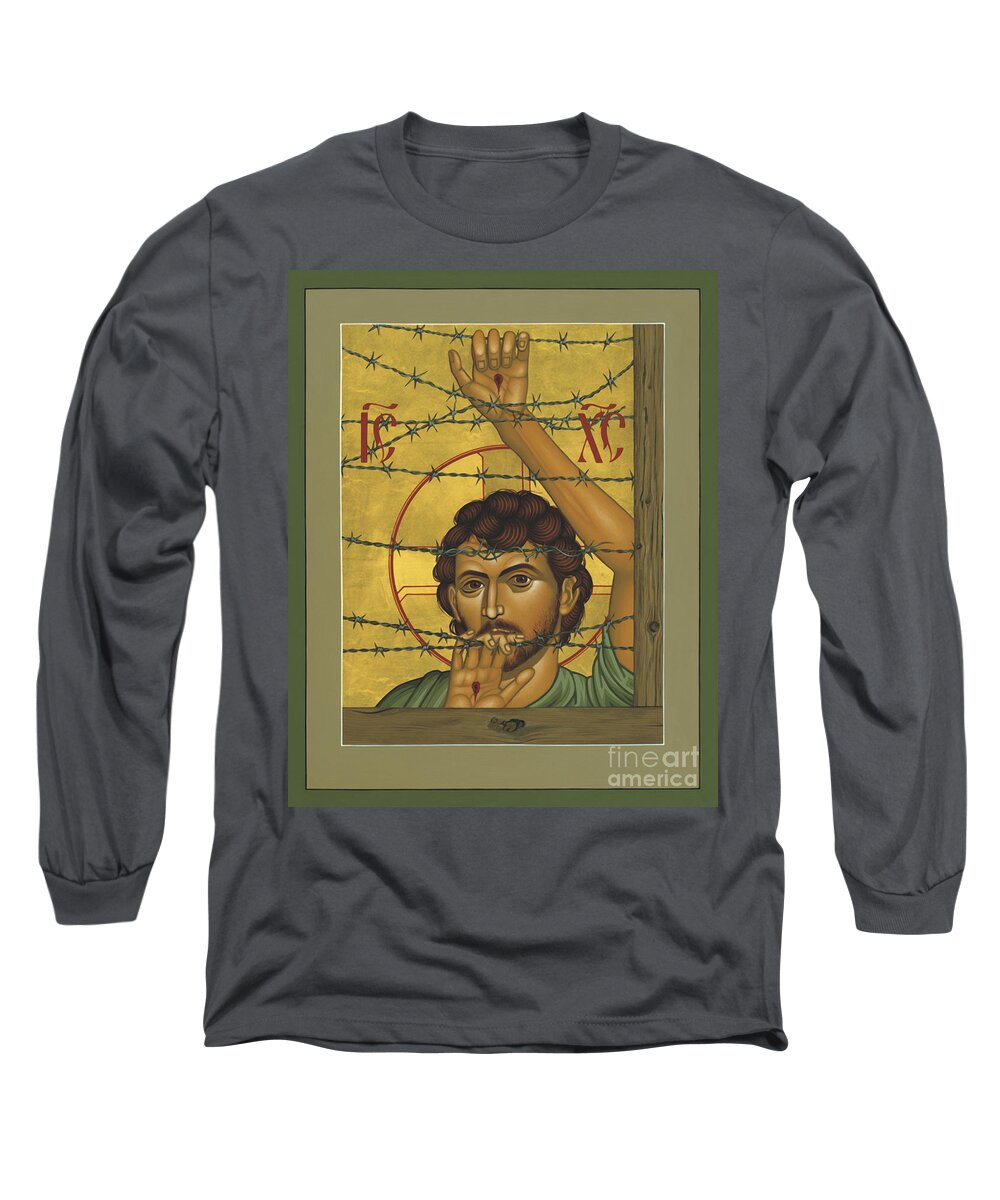 Christ Of Maryknoll Long Sleeve T-Shirt featuring the painting Christ of Maryknoll - RLCOM by Br Robert Lentz OFM
