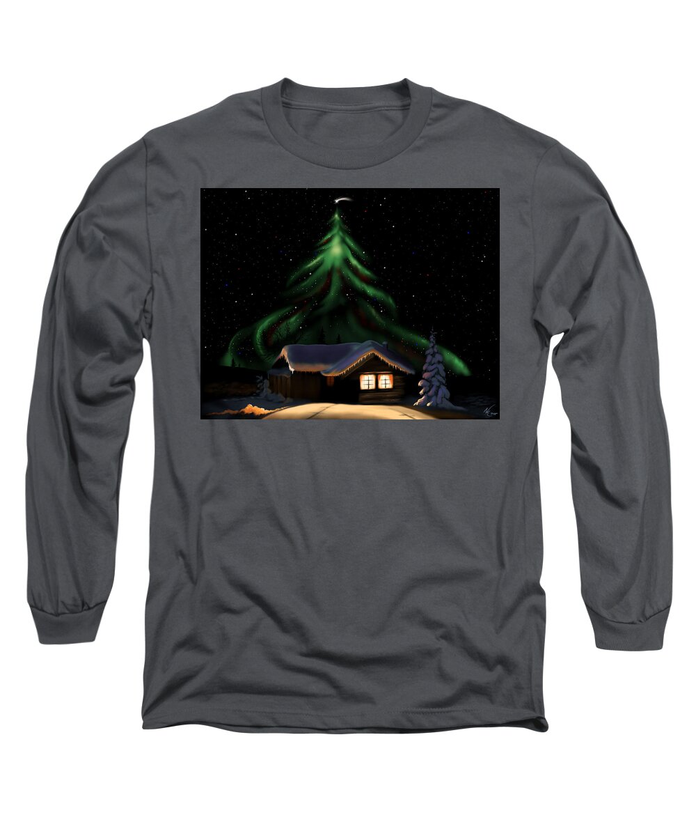 Christmas Long Sleeve T-Shirt featuring the digital art Christmas Lights by Norman Klein
