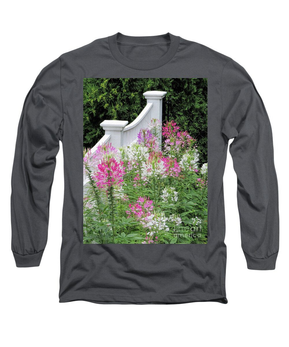 Cleomes Long Sleeve T-Shirt featuring the photograph Cleomes Garden by Janice Drew