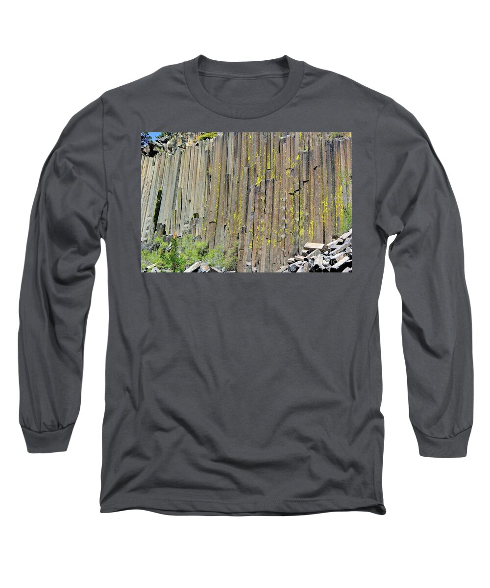 Devils Post Pile Long Sleeve T-Shirt featuring the photograph Close-Up Devils Postpile by Joe Lach