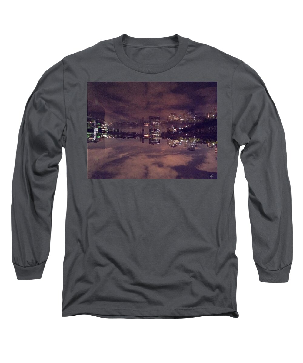 Newark New Jersey Long Sleeve T-Shirt featuring the photograph Clouds in the Passaic - Newark NJ by Leon deVose