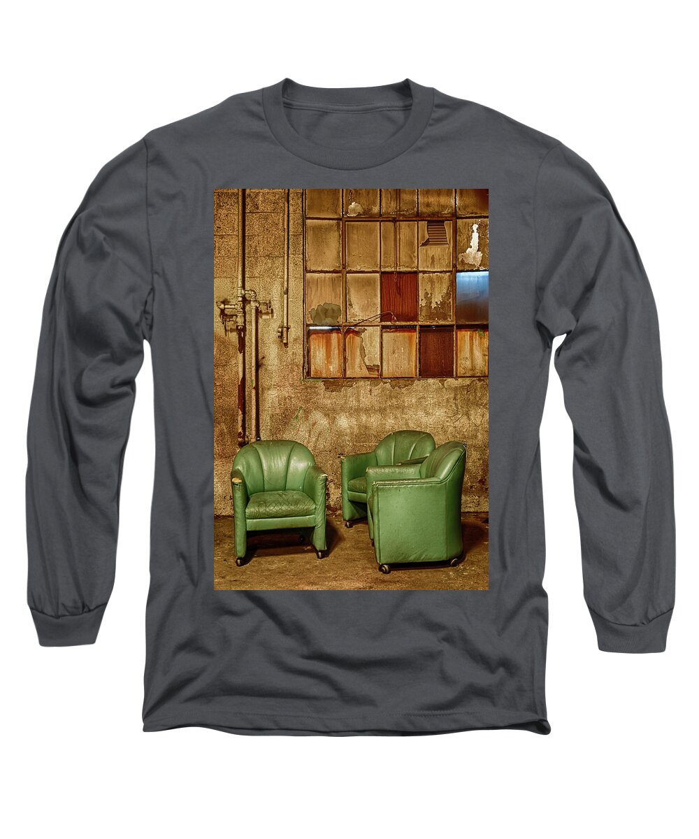 Chairs Long Sleeve T-Shirt featuring the photograph Club Chairs by Ginger Stein