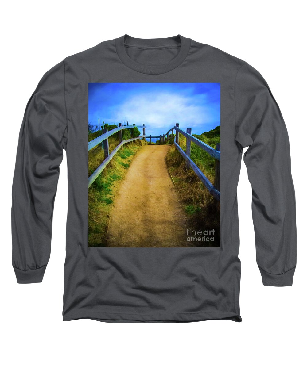 Path Long Sleeve T-Shirt featuring the photograph Coast Path by Perry Webster