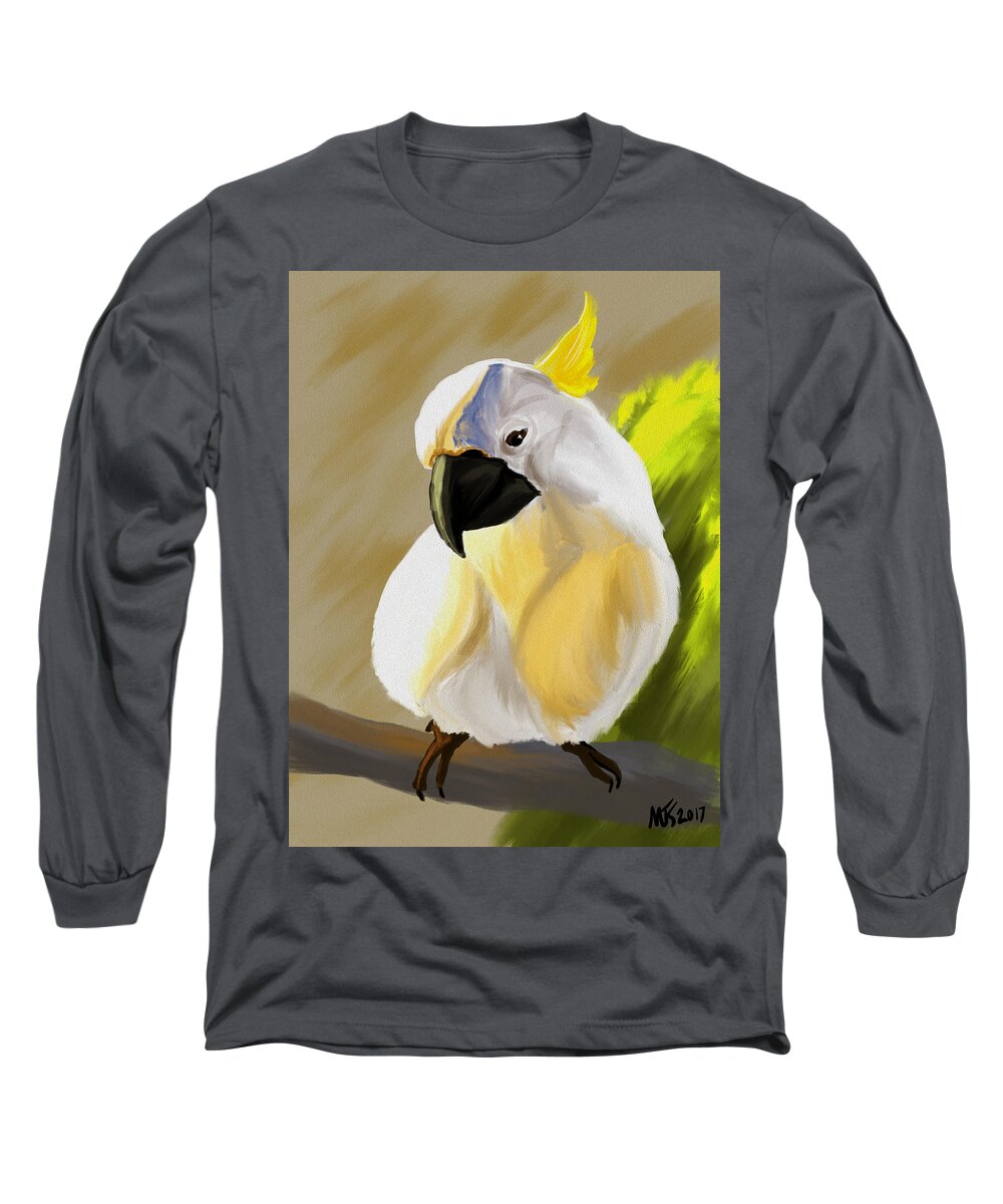 Birds Long Sleeve T-Shirt featuring the digital art Cockatoo by Michael Kallstrom