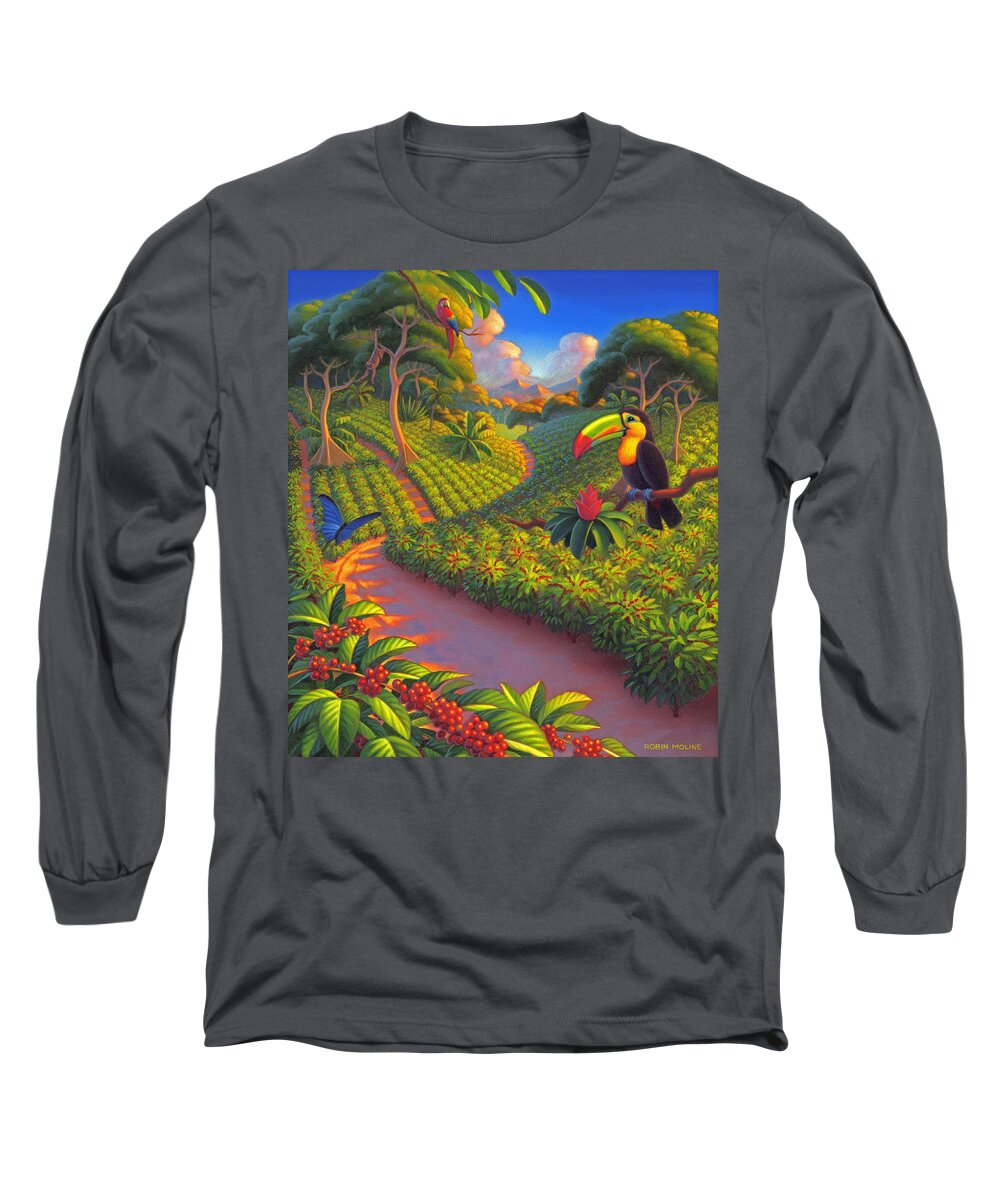 Coffee Plantation Long Sleeve T-Shirt featuring the painting Coffee Plantation by Robin Moline
