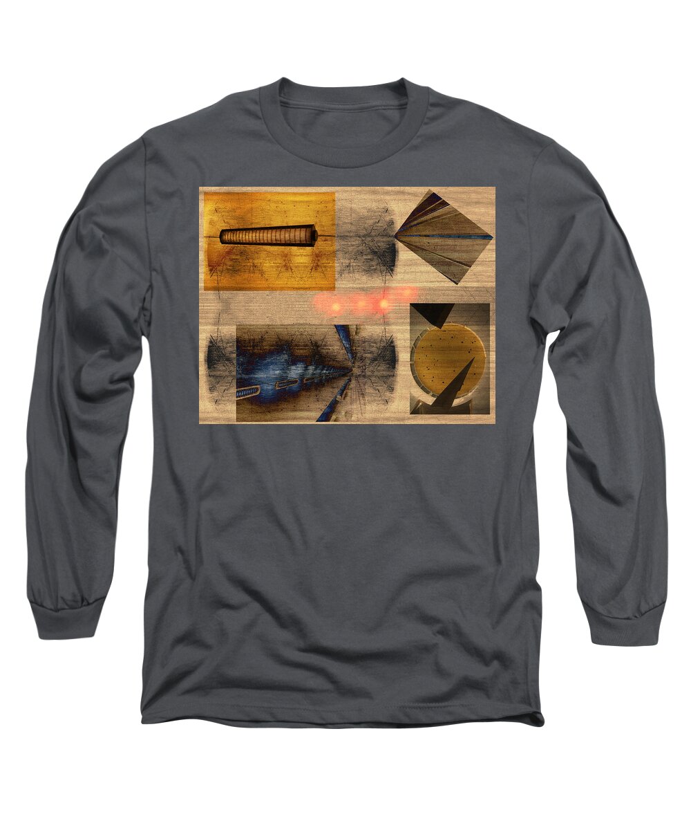 Abstract Long Sleeve T-Shirt featuring the photograph Collage - CLE Airport by Matt Cegelis