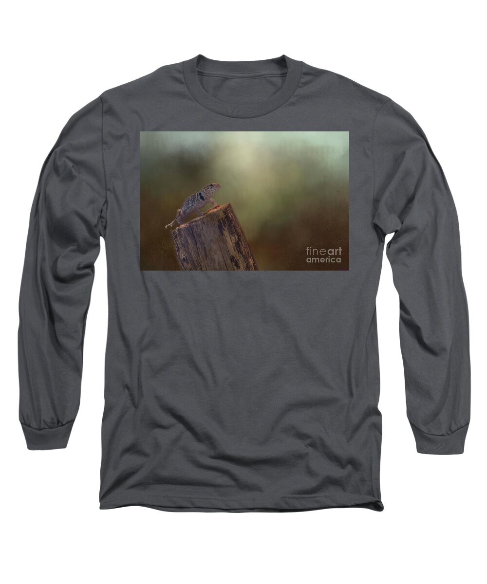 Eastern Collared Lizard Long Sleeve T-Shirt featuring the photograph Collared Lizard by Eva Lechner