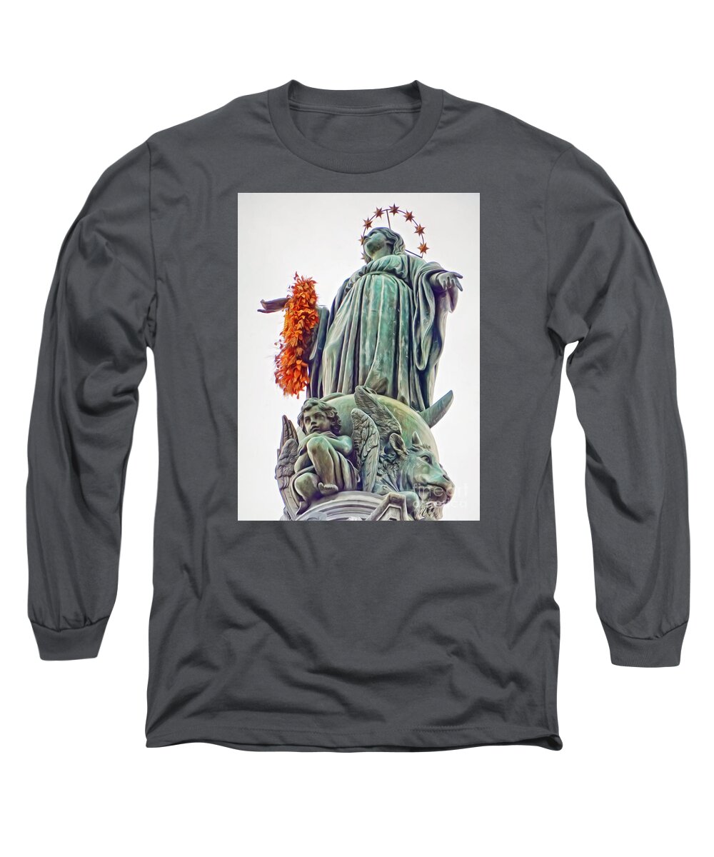 Colonna Della Immacolata Long Sleeve T-Shirt featuring the photograph Colonna della Immacolata by HD Connelly
