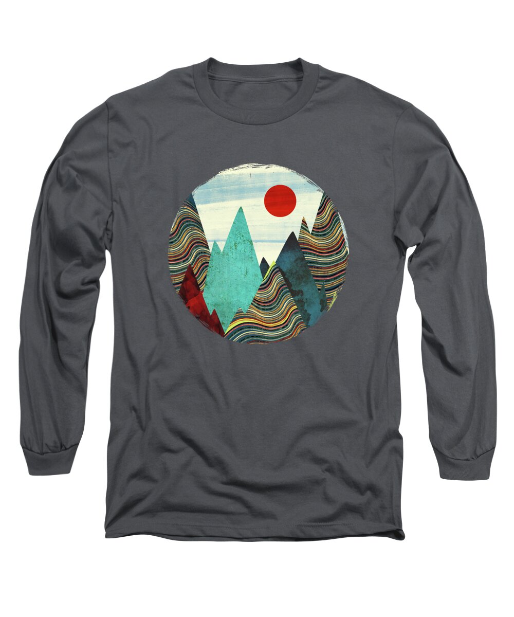 Color Long Sleeve T-Shirt featuring the digital art Color Peaks by Spacefrog Designs