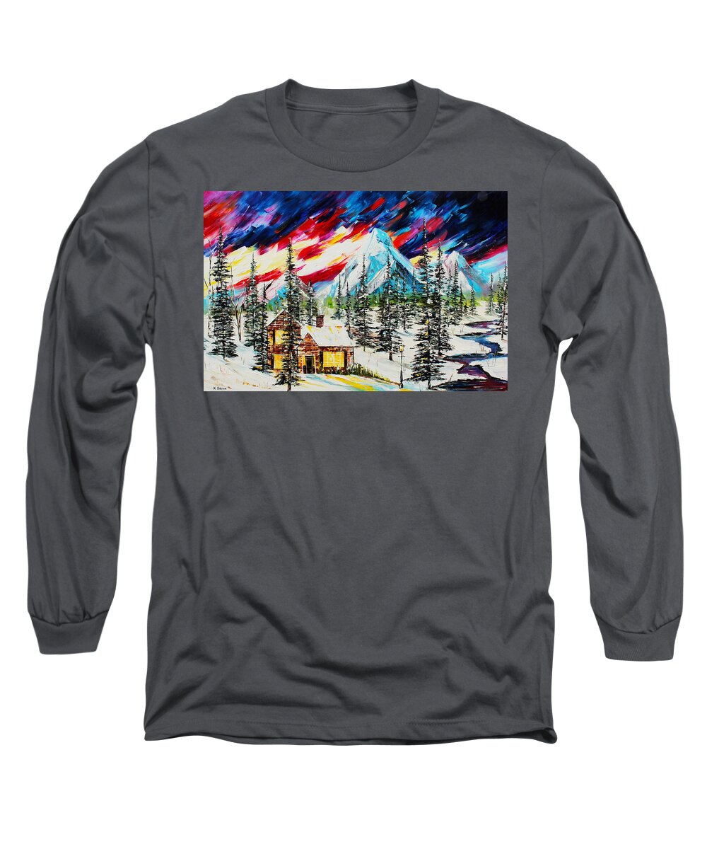 City Paintings Long Sleeve T-Shirt featuring the painting Colorful Sky by Kevin Brown
