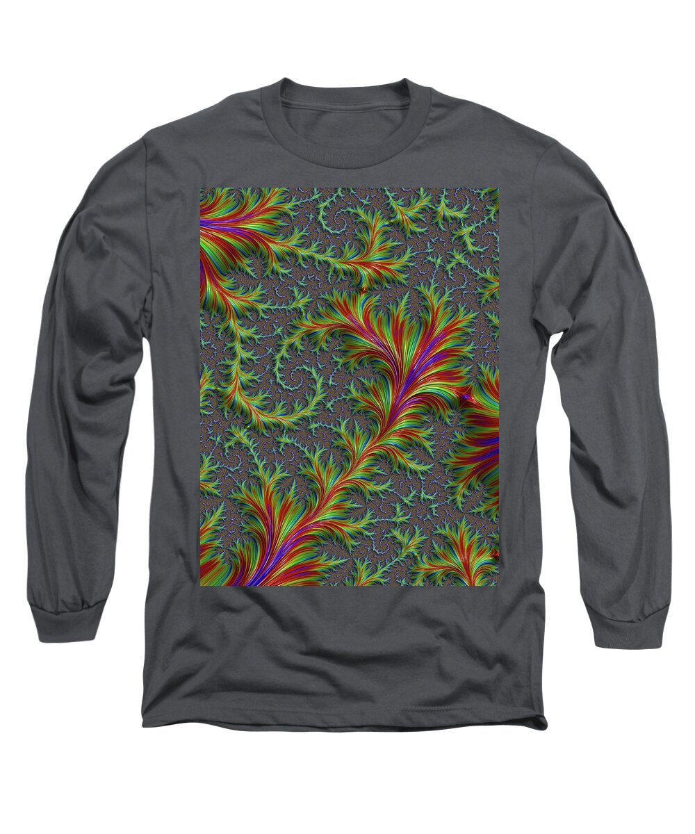 Fronds Long Sleeve T-Shirt featuring the digital art Colourful Fronds by Rajiv Chopra