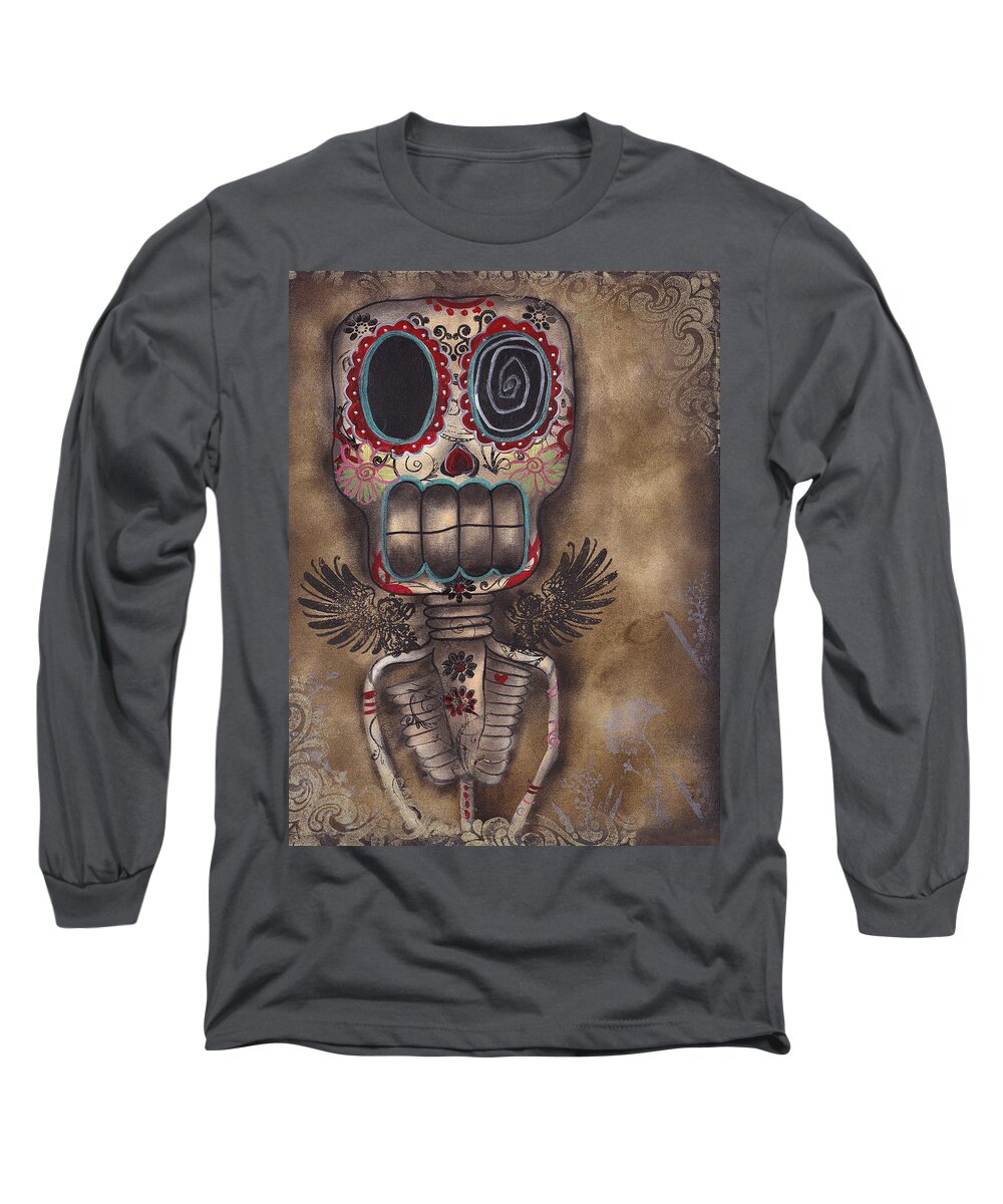 Day Of The Dead Long Sleeve T-Shirt featuring the painting Coming for You by Abril Andrade