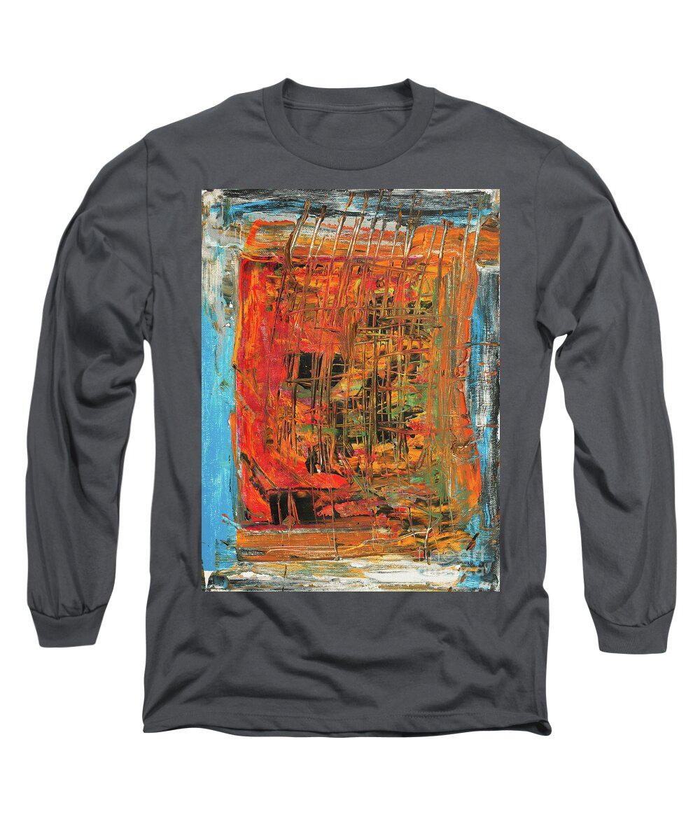 Construction Long Sleeve T-Shirt featuring the painting Construction by Bjorn Sjogren