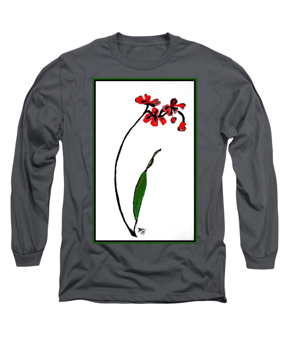 Painting Digital Long Sleeve T-Shirt featuring the painting Contemporary Orchids by Marsha Heiken