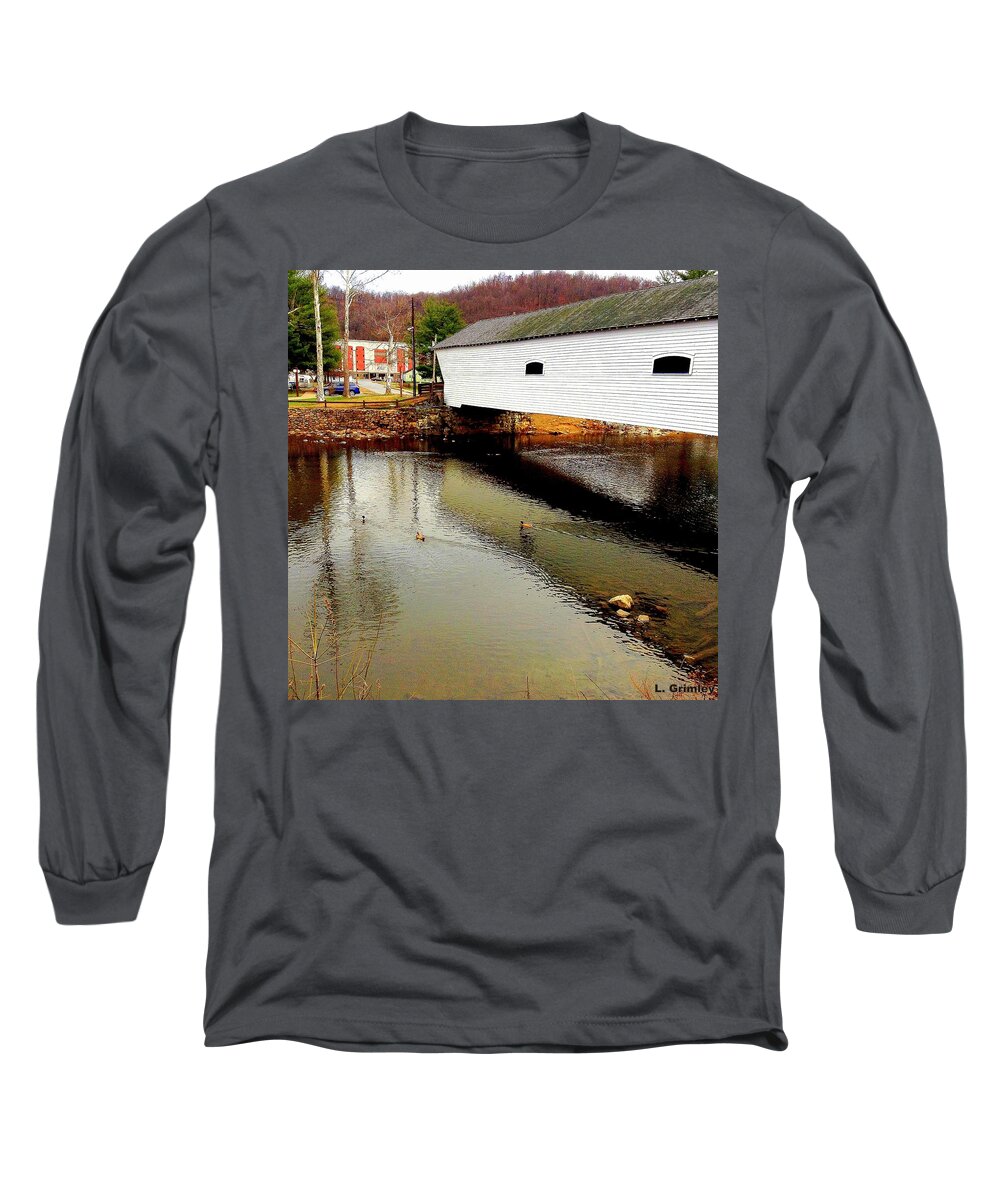 Photography Long Sleeve T-Shirt featuring the photograph Covered Bridge - Elizabethan, Tennessee by Lessandra Grimley