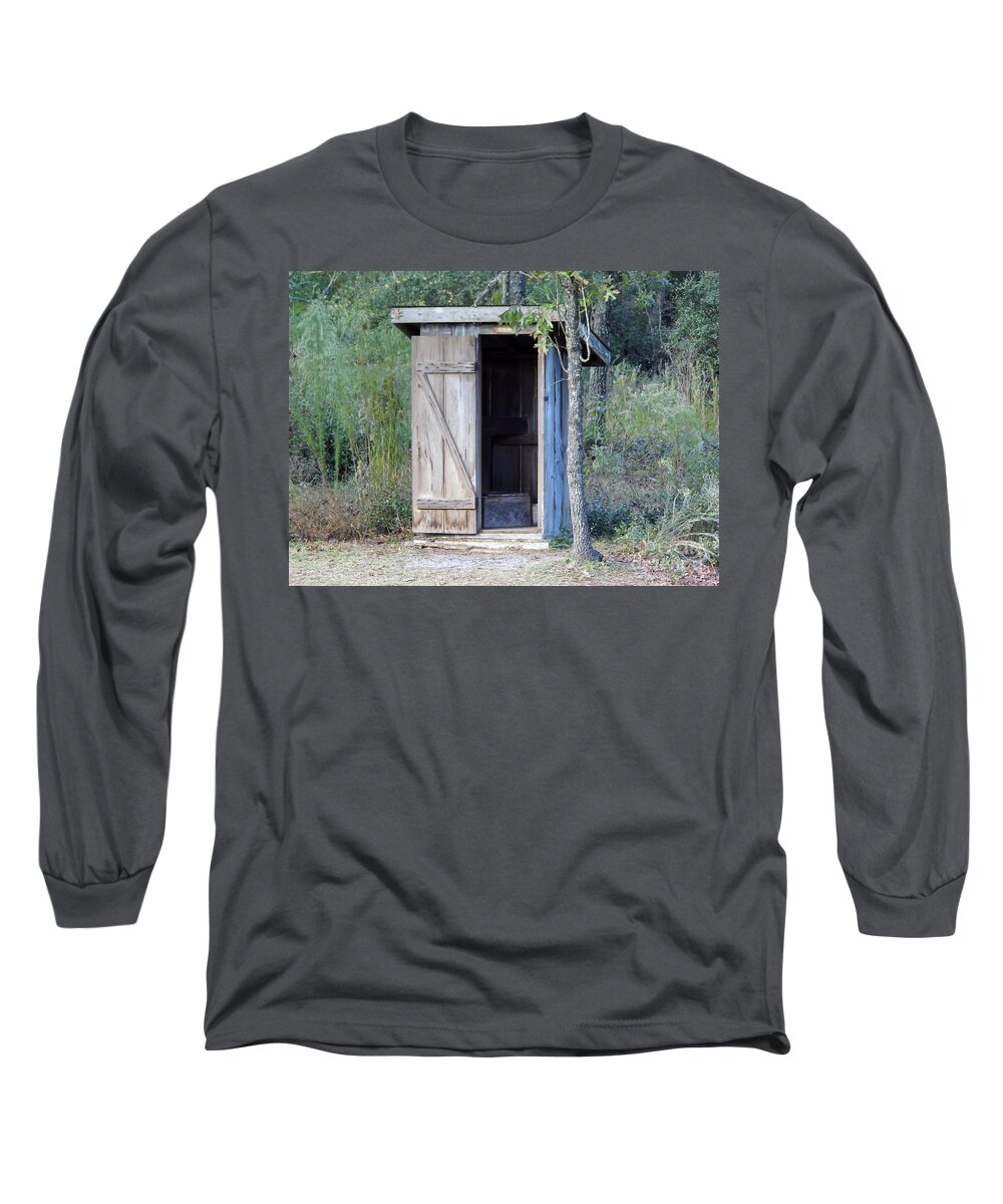 Outhouse Long Sleeve T-Shirt featuring the photograph Cracker Out House by D Hackett