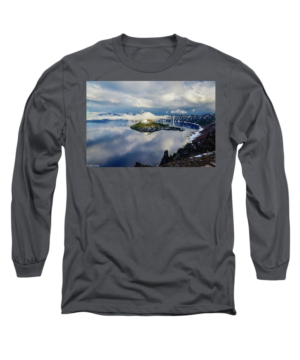 Crater Lake. National Park Long Sleeve T-Shirt featuring the photograph Crater Lake Storm by Mike Ronnebeck