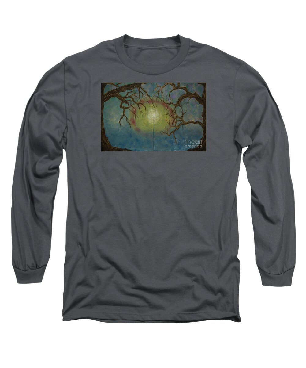 Tree Long Sleeve T-Shirt featuring the painting Creeping by Jacqueline Athmann