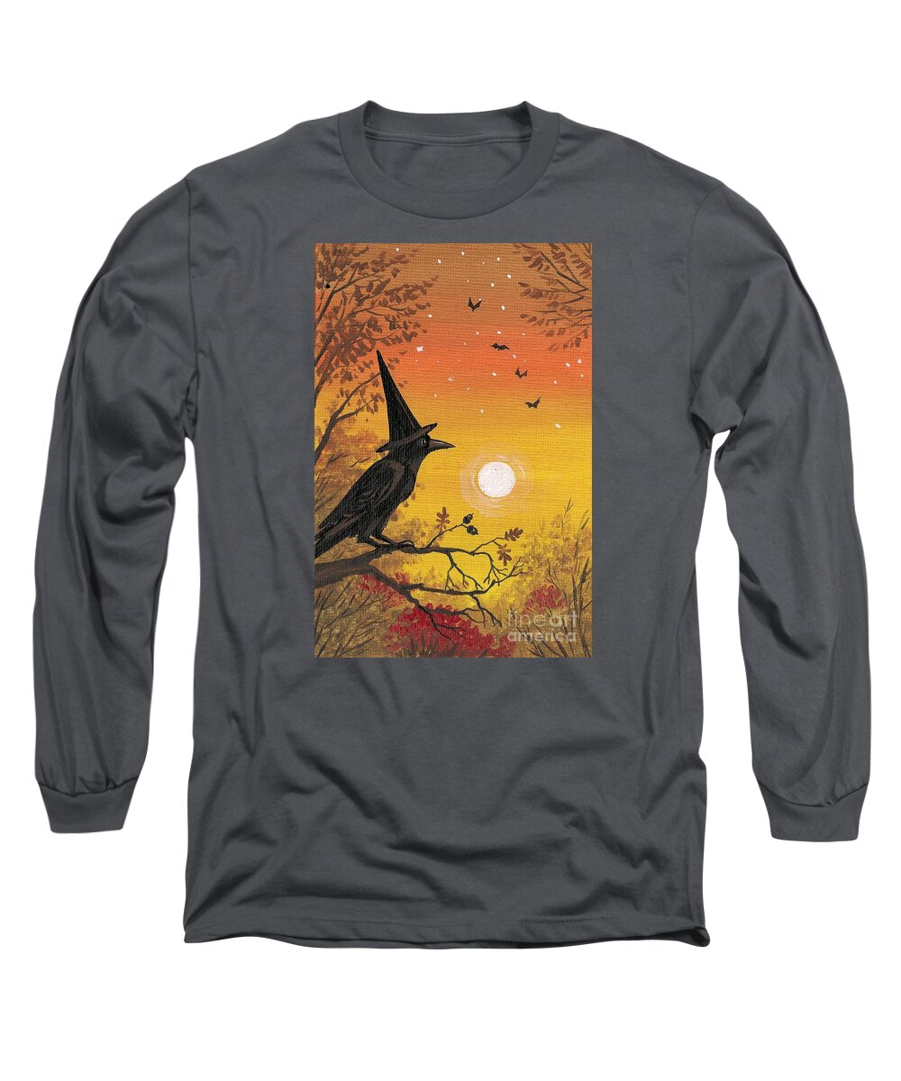 Print Long Sleeve T-Shirt featuring the painting Crowitch by Margaryta Yermolayeva
