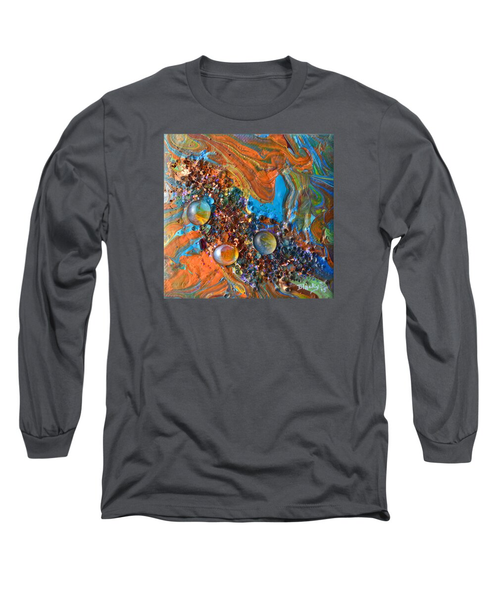 Modern Long Sleeve T-Shirt featuring the mixed media Crystal Reef Of The Keys by Donna Blackhall