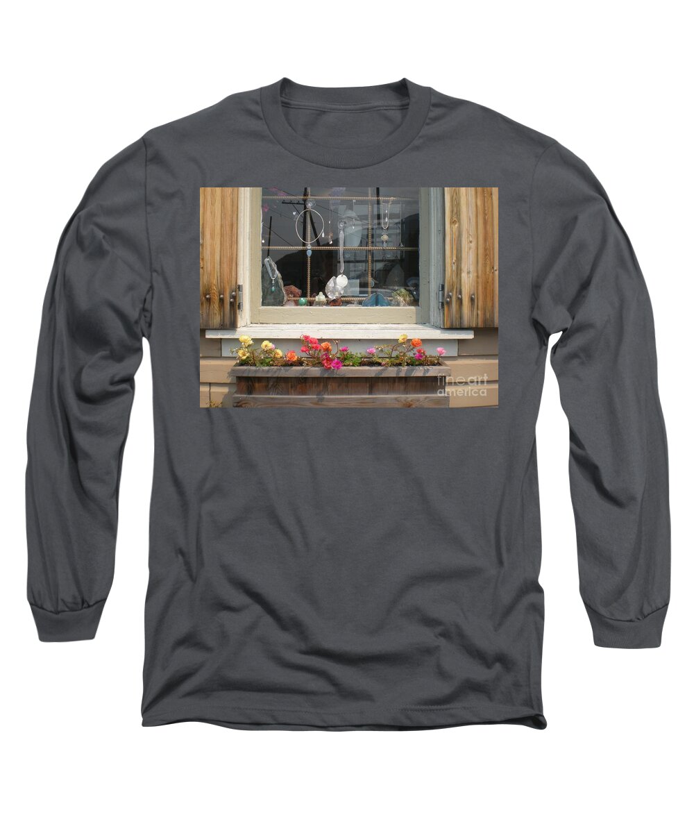 Crystal Shop Long Sleeve T-Shirt featuring the photograph Crystal Window by Kim Prowse