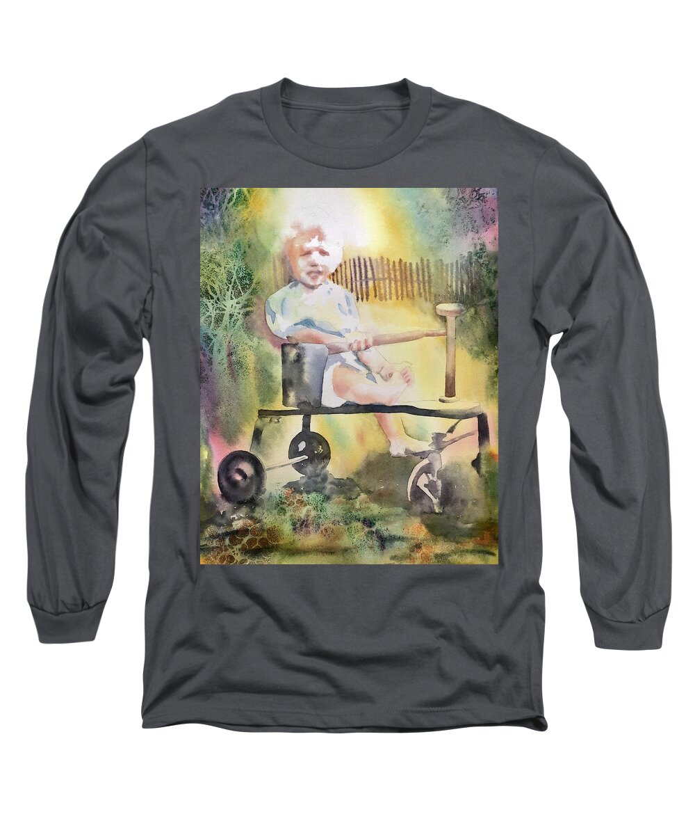  Long Sleeve T-Shirt featuring the painting Dad Circa 1934 by Tara Moorman