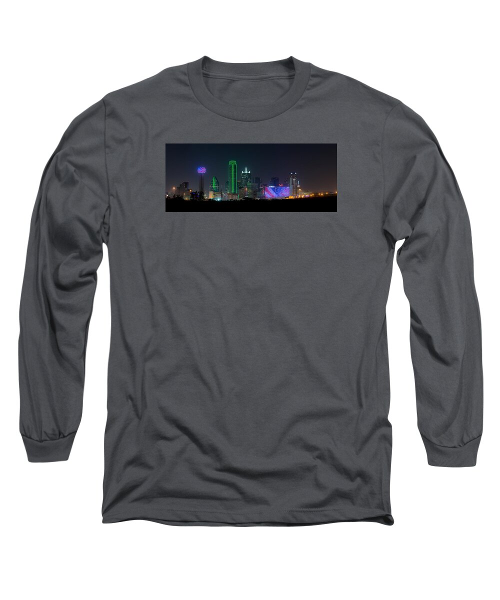 Dallas Long Sleeve T-Shirt featuring the photograph Dallas Nights by David Downs