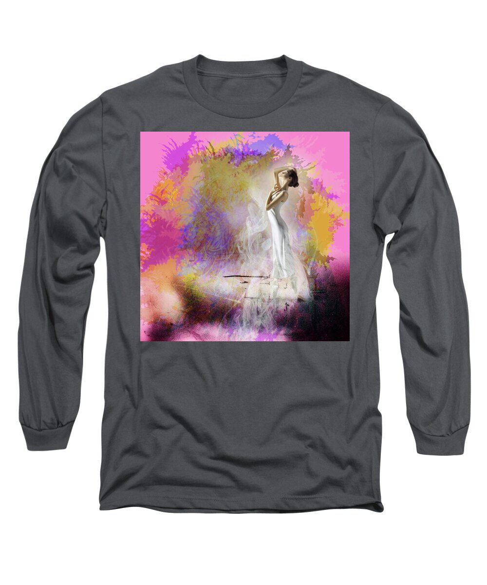 Abstract Long Sleeve T-Shirt featuring the photograph Dance of The Pyres by Thomas Leparskas