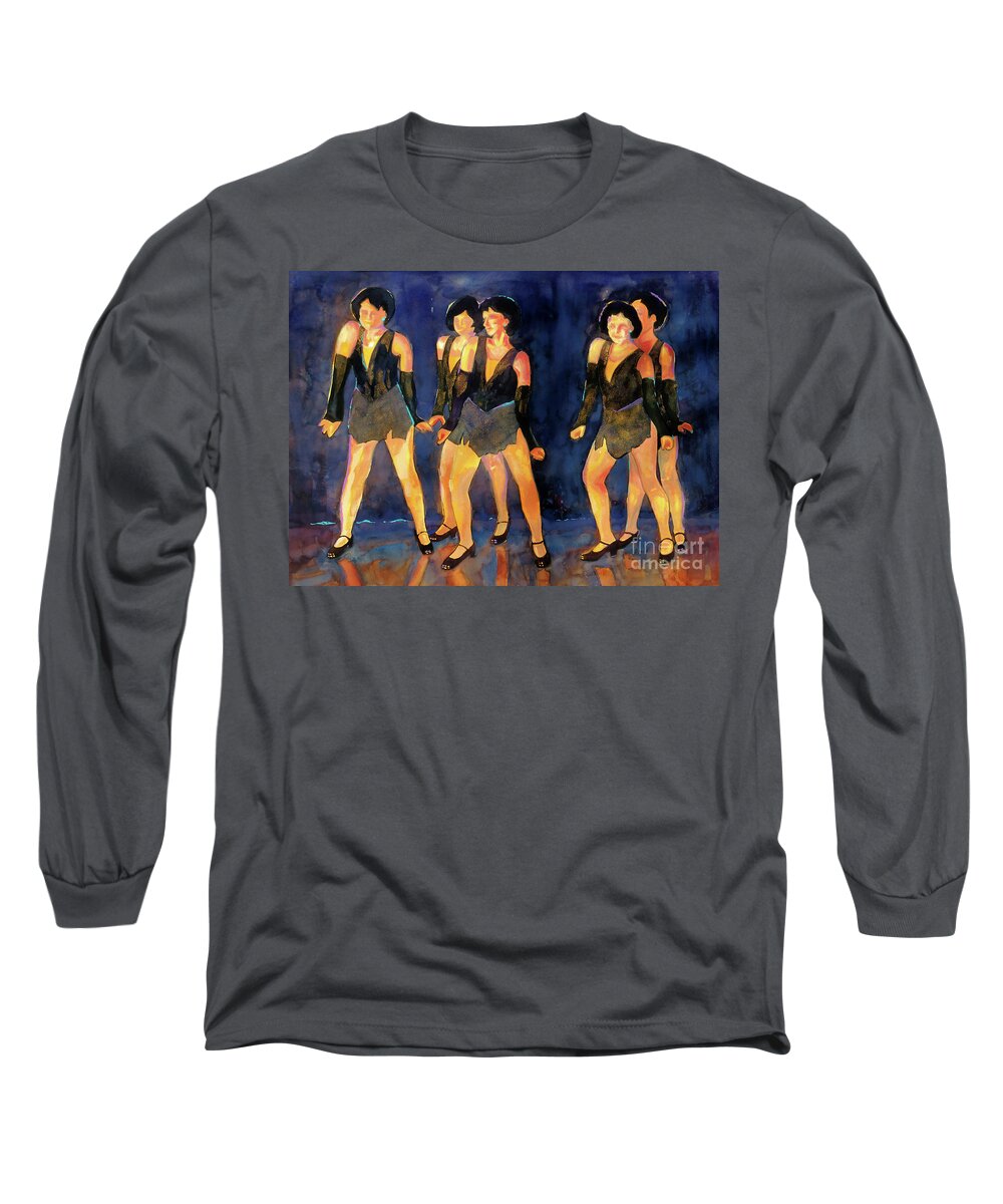 Paintings Long Sleeve T-Shirt featuring the painting Dancers Spring Glitz   by Kathy Braud