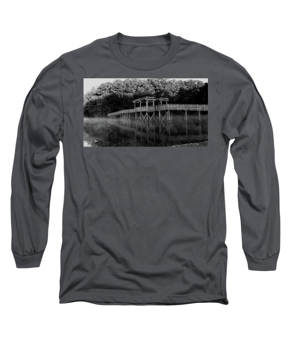 Landscape Long Sleeve T-Shirt featuring the digital art Dark Bridge by Kathleen Illes