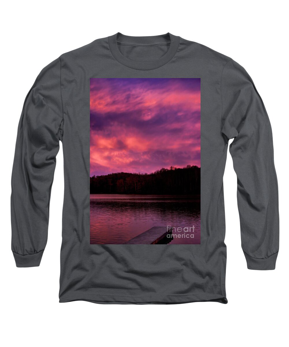 Big Ditch Wildlife Management Area Long Sleeve T-Shirt featuring the photograph Dawn at the Dock by Thomas R Fletcher