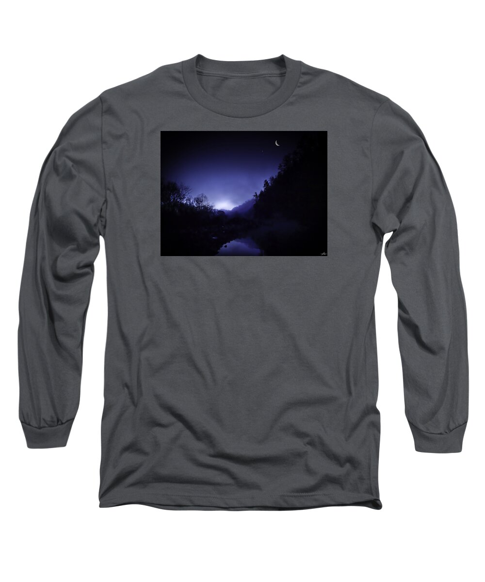 Bluff Hole Long Sleeve T-Shirt featuring the photograph Dawn on the Lower Mountain Fork River by Phil And Karen Rispin