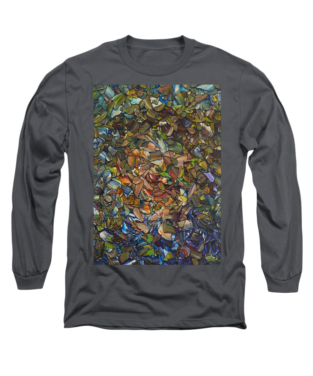 Woman Long Sleeve T-Shirt featuring the painting Deconstructed Portrait of a Woman by James W Johnson