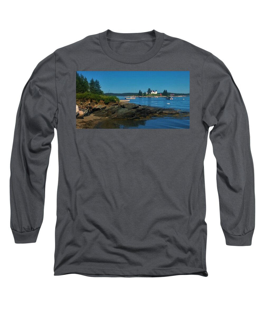 Deer Island Long Sleeve T-Shirt featuring the photograph Deer Island Maine by Lisa Dunn