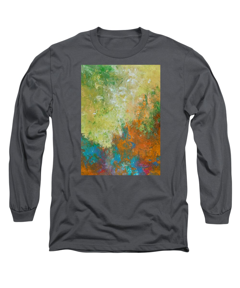 Expressionism Long Sleeve T-Shirt featuring the painting Design53 by Ron Halfant
