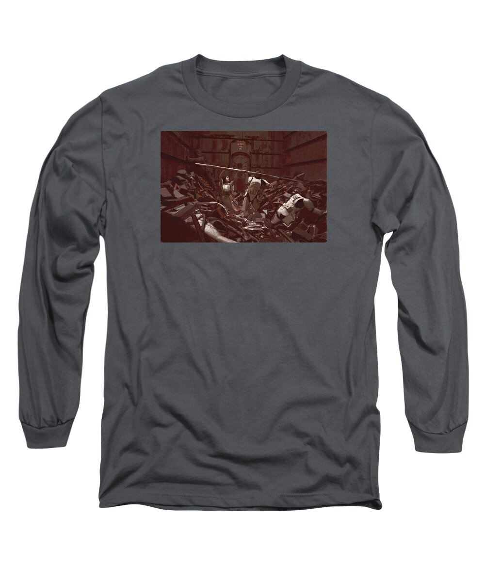 Star Wars Long Sleeve T-Shirt featuring the digital art Garbage Compactor 3263827 by Kurt Ramschissel