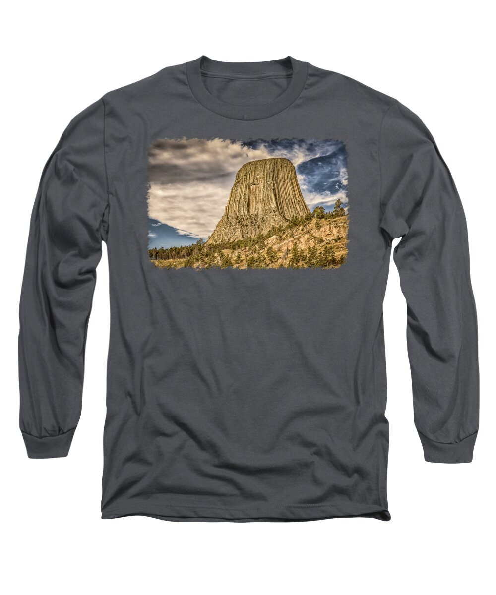 Landscape Long Sleeve T-Shirt featuring the photograph Devils Tower Inspiration 3 by John M Bailey