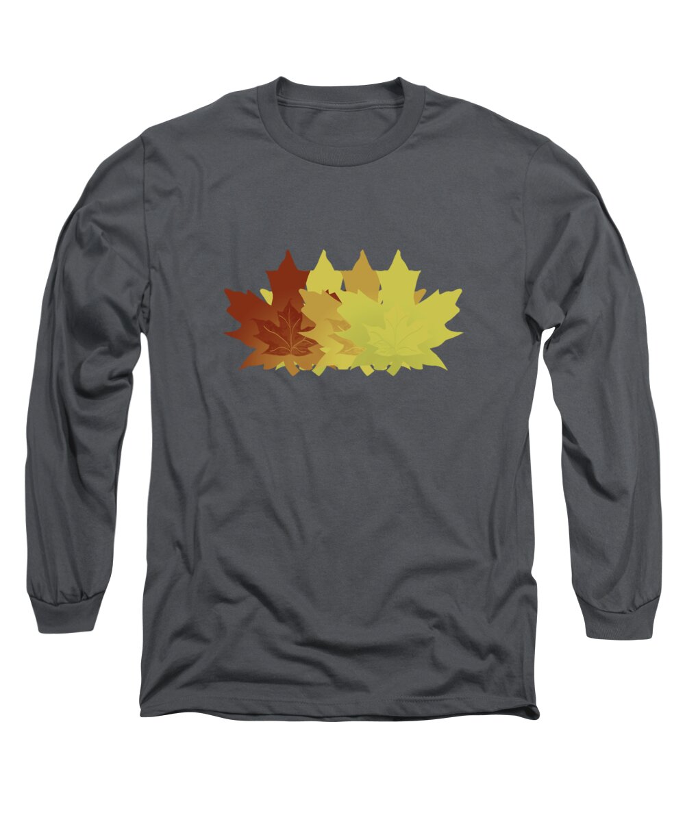 Diagonal Leaf Pattern Long Sleeve T-Shirt featuring the digital art Diagonal Leaf Pattern by Two Hivelys