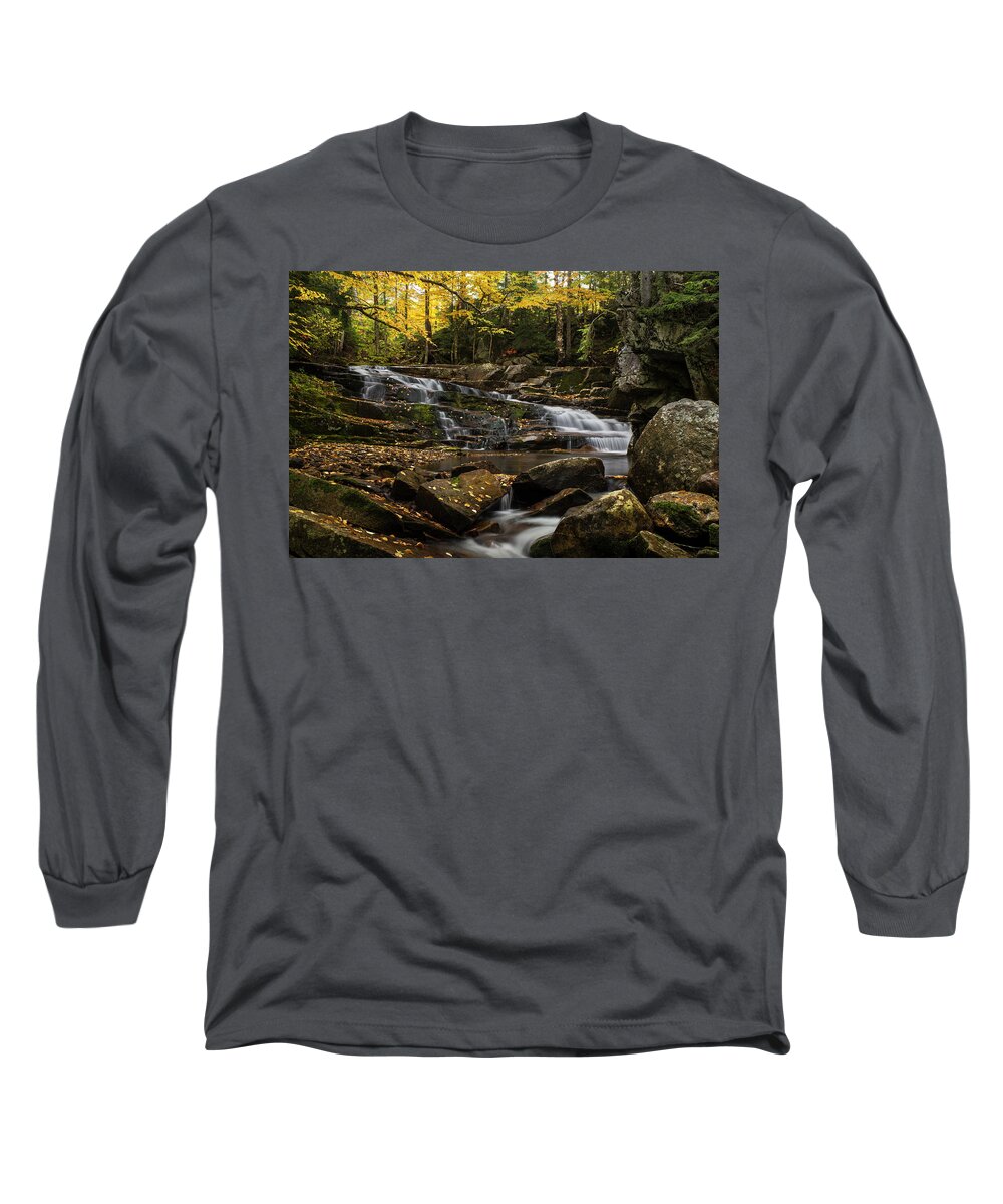 Discovery Long Sleeve T-Shirt featuring the photograph Discovery Falls Autumn by White Mountain Images